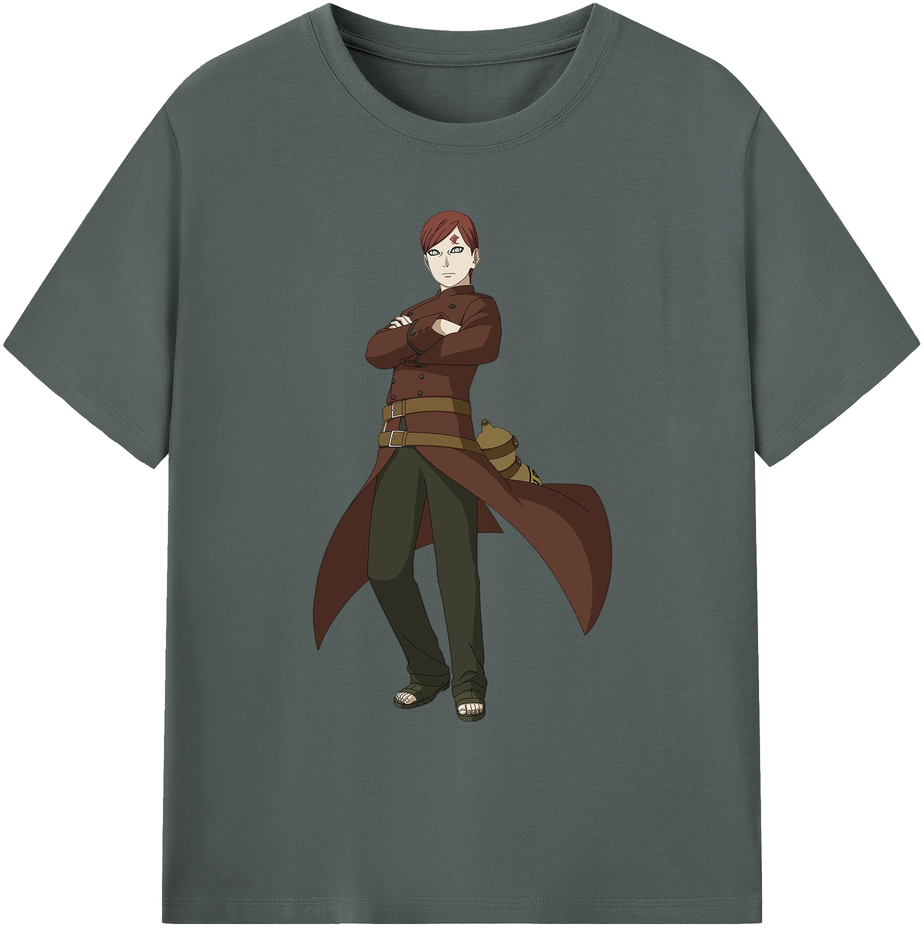 （画像用） NARUTO -ナルト- ガアラ Gaara 綿100％ メンズ半袖Tシャツ｜肌触りやわらか＆通気性